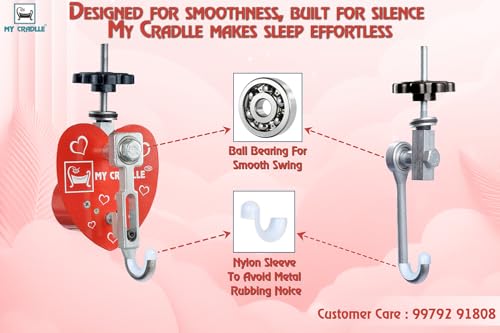 Image of My Cradle Electric Cradle Motor Digital Timer 15 min to 9.45 hrs. First Time in India Time and Speed Adjustable Kit 20kg Load, for New Born Baby-Red Heart (Only Automation Kit)(Cradle not Included)