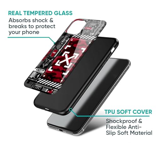 Image of Designer Tempered Glass Back Case Cover Compatible with Samsung Galaxy S23 FE 5G - Technology Art Glass Case