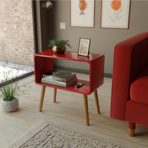 ETIQUETTE ART Retro Bookcase Nightstand, End Table,Bed Side Table for Small Spaces Magazine Stand with Storage Engineere...