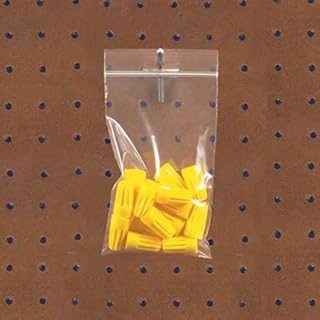 Reclosable Poly Bags, 6 x 9, 4 Mil, with Hang Holes, 1000/Case