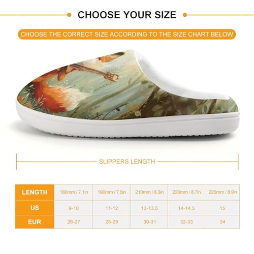 Musical Fox in Forests Cute Cotton Slippers Anti-Slip House Shoes Printed Slipper for Indoor Outdoor2