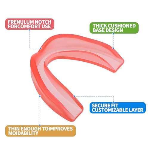 Multicolored Mouth Piece Sports Mouth Guards for Adults, 8PCS Mouthguard Gum Teeth Armor for Boxing Basketball Hockey Karate, Custom Fit Mouthpiece - Thumbnail 3