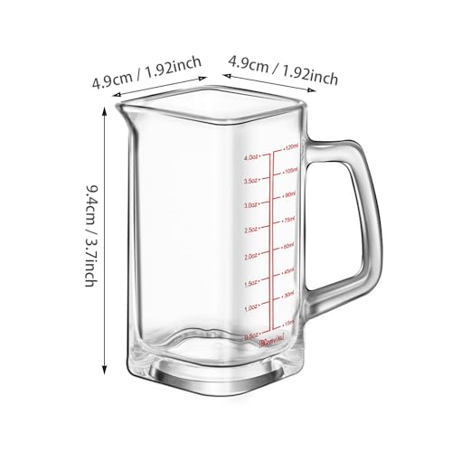 Vaso Medidor Cuadrado con Asa 120 ml 4 Oz Pack 4 miniatura 4