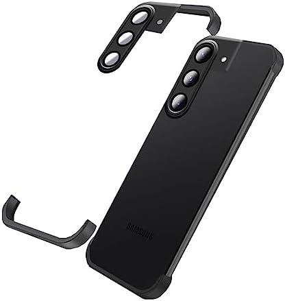 Ultra-Thin Frameless Galaxy S22 Case, Minimalist Shockproof Case with Camera Lens Protector, Soft Silicone Case for Samsung Galaxy S22 6.1' - Black