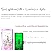 Kinetijy Case Compatible for Hisense E33 T1 Pro HLTE243E Phone Case Flip Cover [with Tempered Glass Screen Protector][RFID Blocking][Gold Glitter+Luminous] LPT-HJS