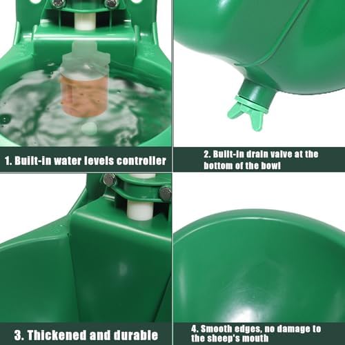 Automatic Waterer - 500ml Sheep Water Trough Feeder, Livestock Drinking Dispenser, for Sheep Goats Horses Dogs Cattle, Poultry Feeding Equipment Farm Use - 4