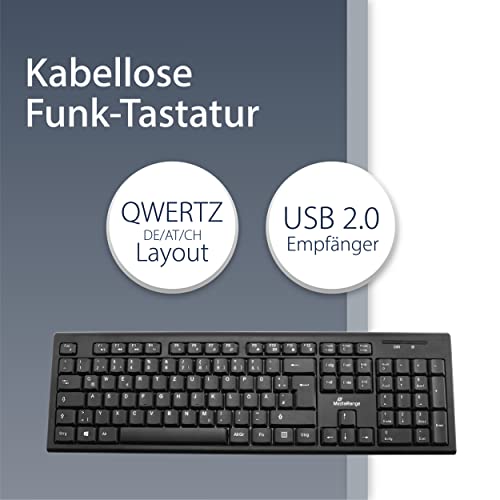 MediaRange Clavier sans Fil QWERTZ Noir de Bureau