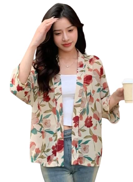 lunice Women’s Chiffon Printed Shrug – Lightweight, Stylish & Comfortable Layer for Casual, Party & Beachwear-picture-54