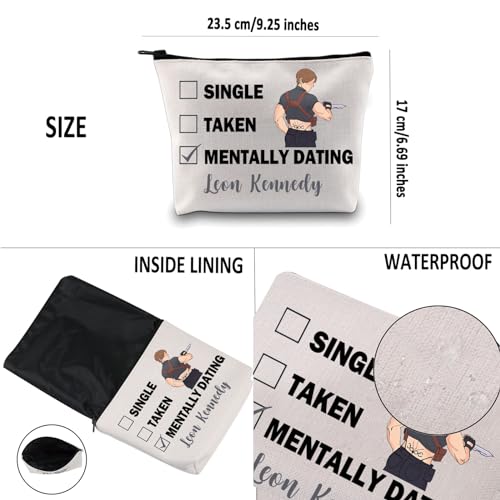PYOUL Games Inspired Gift Mentally Dating Leon K Makeup Bag Leon K Lover Cosmetic Bag Video Games Fan Gift Games Merch (Dating Leon K Bag) - Image 3