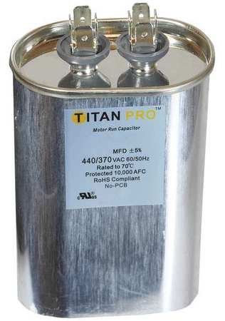 Packard TOCF35 Titan Pro Motor Run Capacitor 35 MFD 440/370V OVAL Capacitor