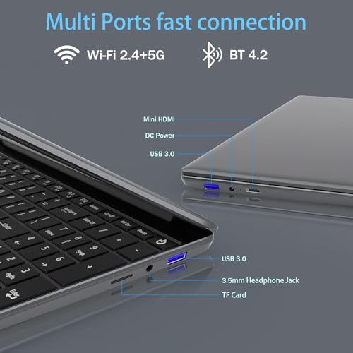Image of 15.6 inch Laptop, Quad-Core N95 Processor FHD Laptop PC, 16GB DDR4 512GB SSD 1920X1080P Display Portable Laptop Computer, Business Laptop with Fingerprint Unlock with WiFi, BT4.2 Mini HDMI, USB 3.2