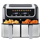 OLIXIS Dual Basket Air Fryer, 9.5 Quart Large Air Fryer with...
