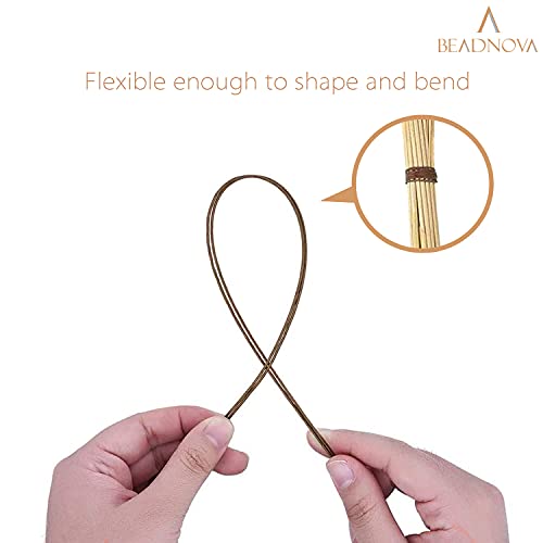 Beadnova Fake Flower Stems 50Pcs 18 Gauge Floral Wire Stems Flower Wire For Crafts Flower Arrangement Florist Diy Bouquet (Brown, 50 Pcs) #TOP3