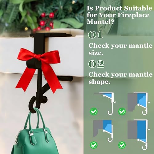 Cintre 2 en 1 pour chaussettes de cheminée KUNAL noir lot de 3 - 7