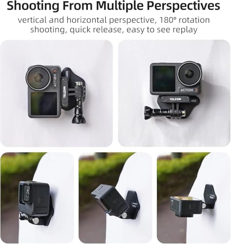 Image of TELESIN 360 Magnetic Chest Mount + Neck Strap Necklace Lanyard, Magnet Body Mounts POV Selfie Holder Attach Accessories Compatialble for Max Hero 13 12 11 Insta-360 X5 X4 Ace Pro DJI Action 6