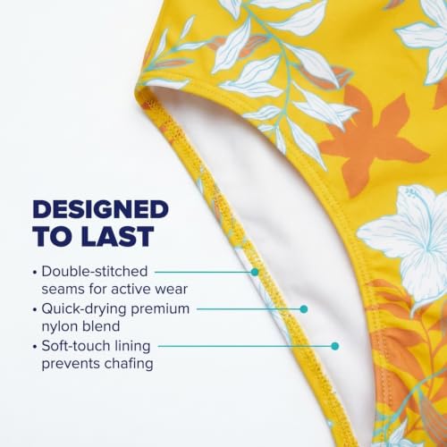 Image of Kanu Surf Girls' Beach Girl Sport Cut-Out One Piece Swimsuit