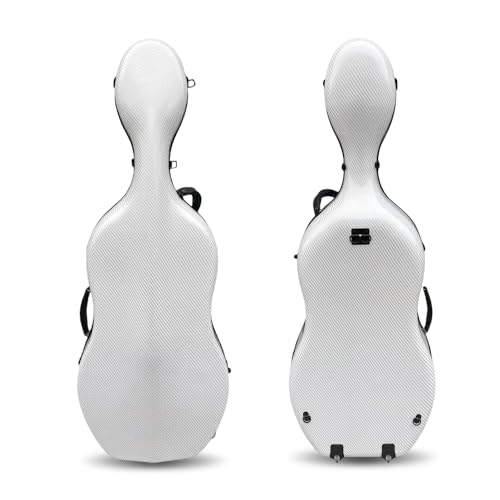 Carbon Fiber 4/4 Cello Case with Wheels (White)