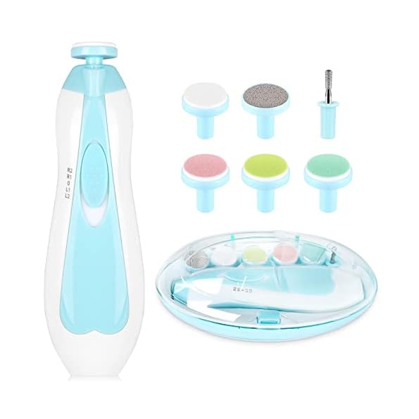 Electric-Nail-File-Drill-for-Baby-No-Sharp-Claws-Hurt-6-in-1-Safety-Cutter-Trimmer-Clipper-for-Toes-and-Fingers-Blue