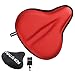 FUCNEN Housse de selle de vélo d'appartement rembourrée en gel rouge pour femme/homme Grande housse de selle de vélo confortable pour l'exercice, stationnaire, vélo de spinning – 27 x 25 cm