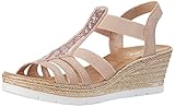 Flexible Laufsohle Rieker Damen 61913 Offene Sandalen, Mehrfarbig (altrosa/31), 39 EU