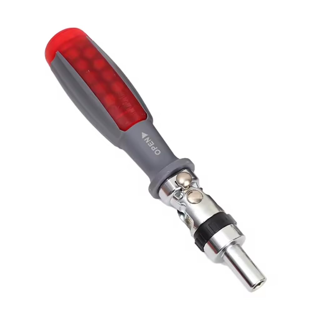 UDSKNV[KSL Magnetic Screwdriver Set Ratchet Mechanism Bit Two-Way Telescopic Adjustment Forward/Reverse Functionality for Repair Hand Tools