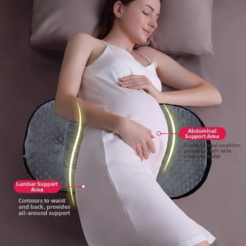 Image of COOZLY Maternity Pillow | Dual Pregnancy Wedge for Back & Belly Support | Adjustable Butterfly Design | Travel-Friendly Pregnancy Pillow with Hypoallergenic Organic Cotton Cover, Navy