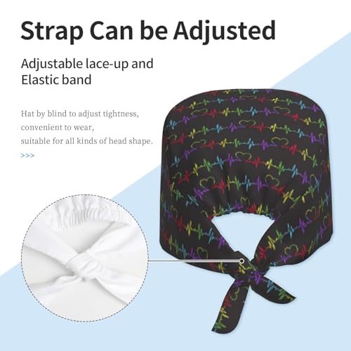 Image of Unisex Adjustable Surgical Sweatband - Elastic Bandage Cap - Scrub Caps for Nurse Working Cap