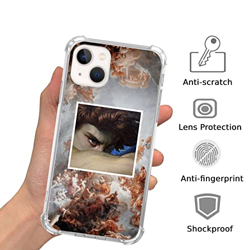 Mabluworqe Fallen Angel Lucifer Aesthetic Artsy Case Compatible With Iphone 13, Pastel Aesthetic Vintage Painting Art Case For Iphone 13 For Teens Men And Women, Cool Tpu Bumper Phone Case Cover #TOP1