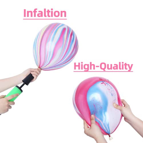 Rainbow Tie Dye Balloons Rainbow Marble Agate Latex Balloons 50 Pcs 12 Inches Hippie Party Balloons Swirl Balloons For Tie Dye Party Supplies Birthday Decorations #TOP1