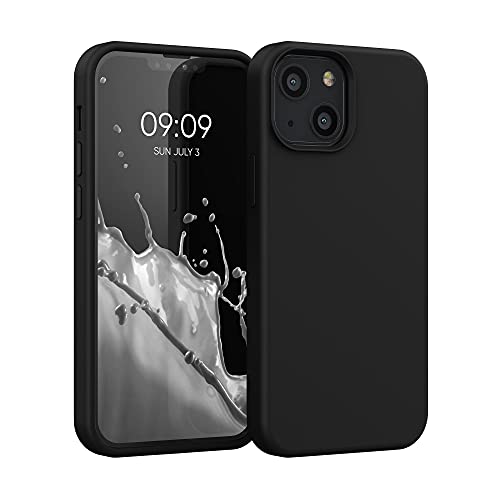 kwmobile Carcasa Compatible con Apple iPhone 13 Mini Funda - Case TPU y Silicona antigolpes - Apto Carga inalámbrica - Negro