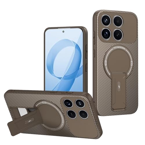 Jiajihua Case Compatible with Xiaomi Poco F8 Pro 5G,Compatible with Redmi K90 Camera Protection Magnetic Kickstand Bracket 2 in 1【TPU+PC】 Drop Shockproof Brown