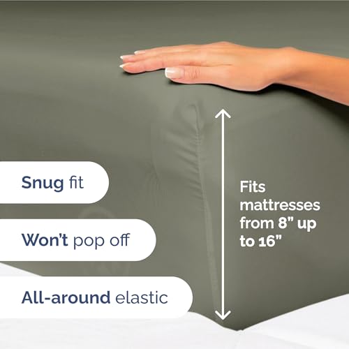 Image of King Size 4 Piece Sheet Set - Ultra Soft & Cooling Bed Sheets - Dark Taupe | Fits 8 Inch to 16 inch Mattress, Wrinkle Free & Fade Resistant with Deep Pockets, Breathable, Comfy Hotel Luxury Bedding