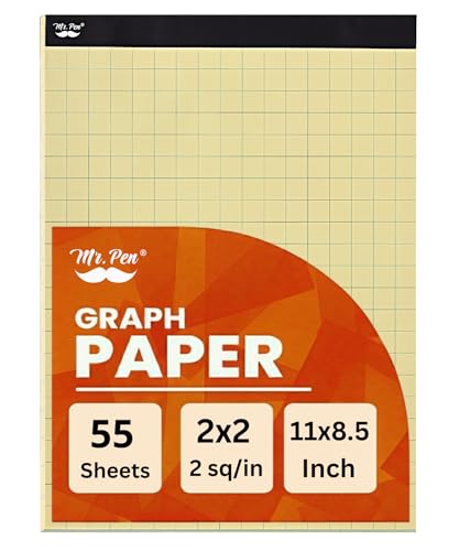 Mr. Pen- Graph Paper Pad, 8.5x11 Inches, 2x2 (2 Squares per Inch)