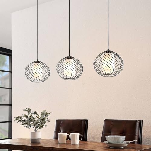 Lámpara de techo negra Cedrice con 3 casquillos E27 para iluminar 3