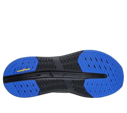 Skechers Homme Max Cushioning Glide-Step Sapphire Slip-In ENTRAINEUSE, Black And Blue Textile/Synthetic, 44.5 EU