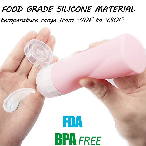 image for Portable Silicone Travel Bottles Set - YIIMER Empty Hand Sanitizer Bot