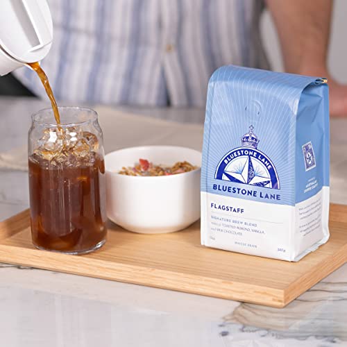 Bluestone Lane Flagstaff Ground Coffee, Medium Roast, Filter & Cold Brew Blend, 12 Ounce Bag