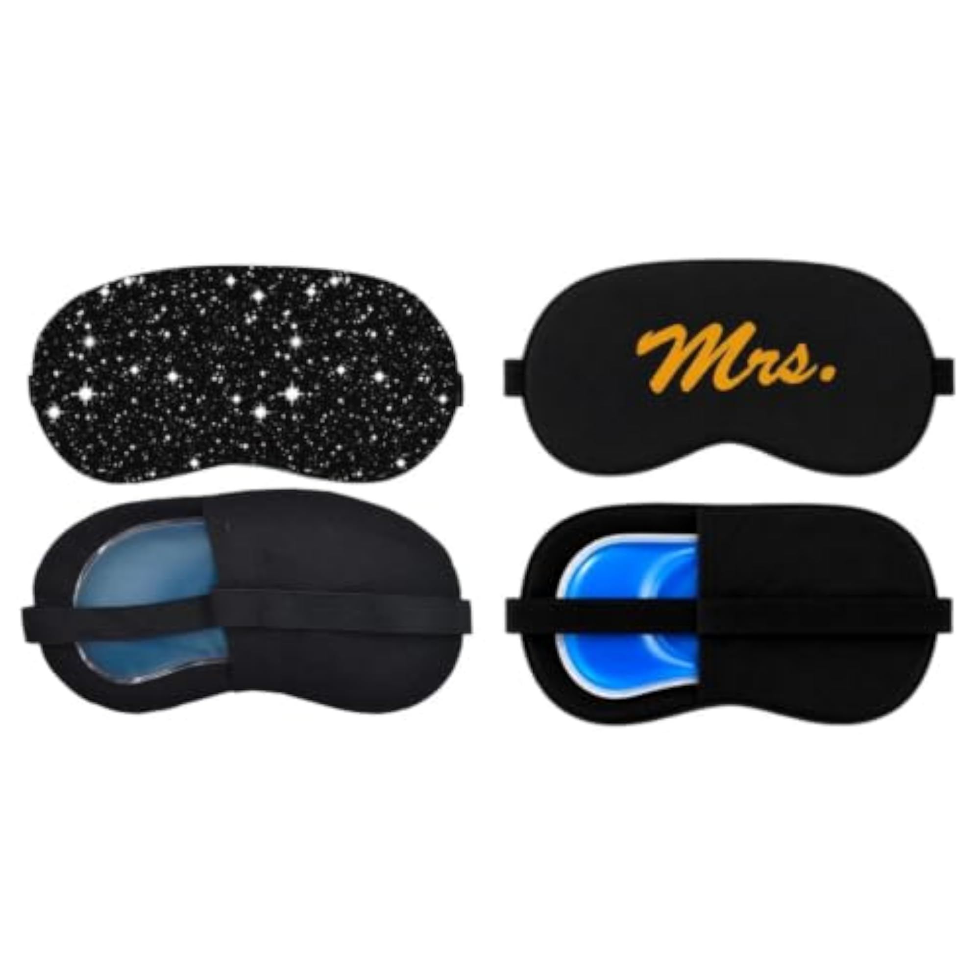 Pack of 2 Soft Blindfold Sleeping Masks with Adjustable Strap