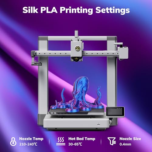 Image of AMOLEN Silk PLA 3D Printer Filament, Shiny Dual Color PLA 1.75mm, Multicolor Change 3D Printing Filament for Most FDM 3D Printer, 1kg Spool(2.2lbs), Blue Fuchsia