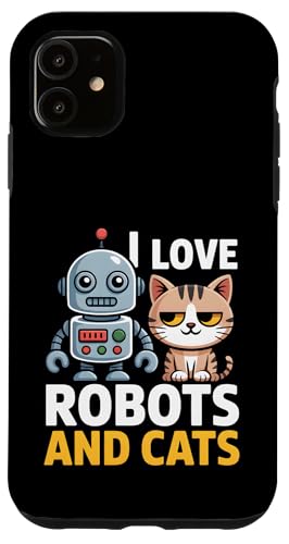 Cute Robots and Cats Lovers Engineering Case for iPhone 11