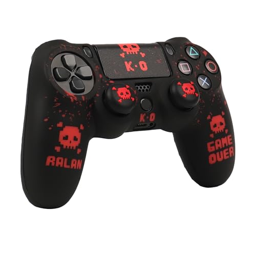 Image of RALAN Pixelated Skull Design Controller Skin Cover with 2 Thumb Grips Compatible with PS4 /Playstation 4 Slim /Pro Controller