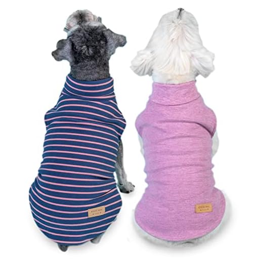 KYEESE 2Pack Dog Coat Turtleneck Stretchy Dog Sweater Super Soft Dog Cold Weather Coat for Small Dogs in Sleeveless Design Cat Outfit, Purple,M