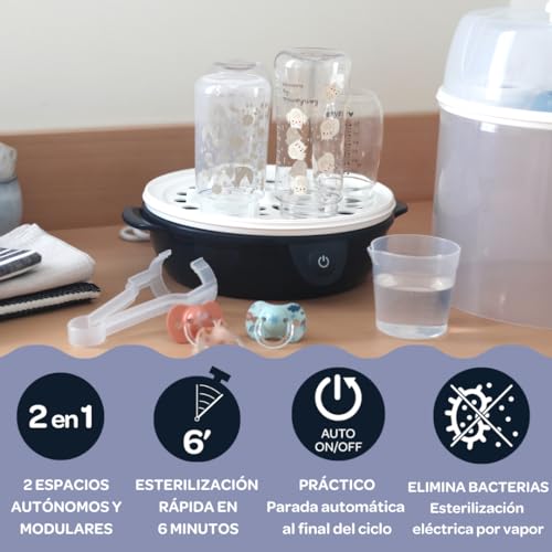 Miniatura 4 de Béaba, Esterilizador De Biberones 2 En 1, Evolutivo, Vapor Eléctrico, 2 En 1, 2 Compartimentos, Hasta 8 Biberones Y Accesorios, Ultra Rápido, Temporizador, Steril Express, Azul Noche