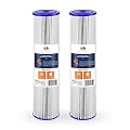 Aquaboon Whole House Sediment Water Filter - 4.5 x 20 Water Filter - 5 Micron Pleated Whole House Water Filter Cartridge Compatible w/AquaPure AP810 2, Pentek ECP5-BB, Hydronix SPC-45-1005 (2 Pack)