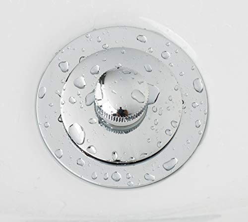 Artiwell Lift & Turn Tub Trim Set With Two-Hole Overflow Faceplate, All Brass Bathtub Conversion Kit Assembly With 2-Hole Overflow Face Plate And Universal Fine/Coarse Thread (Chrome Plated) #TOP4