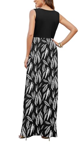 Image of AUSELILY Women's Sleeveless Formal Dress Deep V Neck Loose Plain Cocktail Long Maxi Dresses with Pockets 2026 New