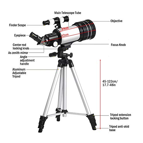 Telescopio astronómico refractor 70mm con trípode ajustable miniatura 6