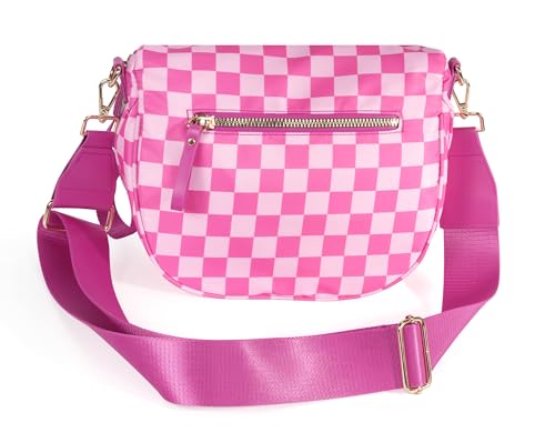 Image of FEIBOON Spacious Checkered Nylon Crossbody Bag Bum Bag Handbags Wallets for Women