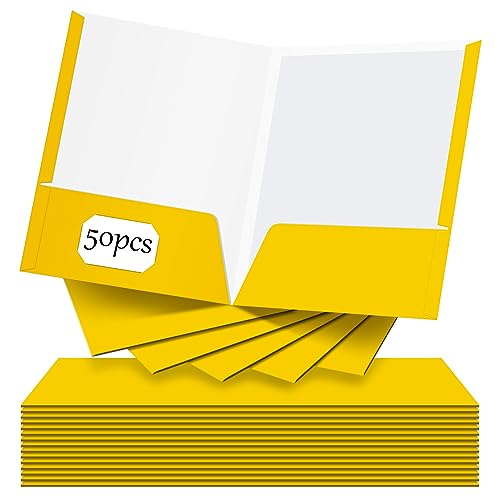 Dossier présentation jaune brillant Jutom en papier laminé de qualité supérieure
