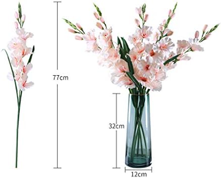 Amazon 造花 グラジオラス 枯れない花 人工観葉植物 鉢植え 花束 ブーケ シルクフラワー 装飾 本物そっくり インテリア 撮影用小物 飾り物 プレゼント 結婚式 お見舞い お礼 お詫び お祝い リビングルーム 玄関 おしゃれ 5本 ガラス花瓶付き 造花 オンライン通販